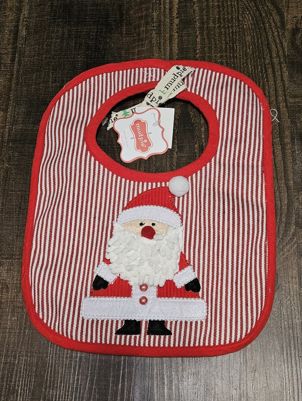 Mud Pie Santa Corduroy Bib